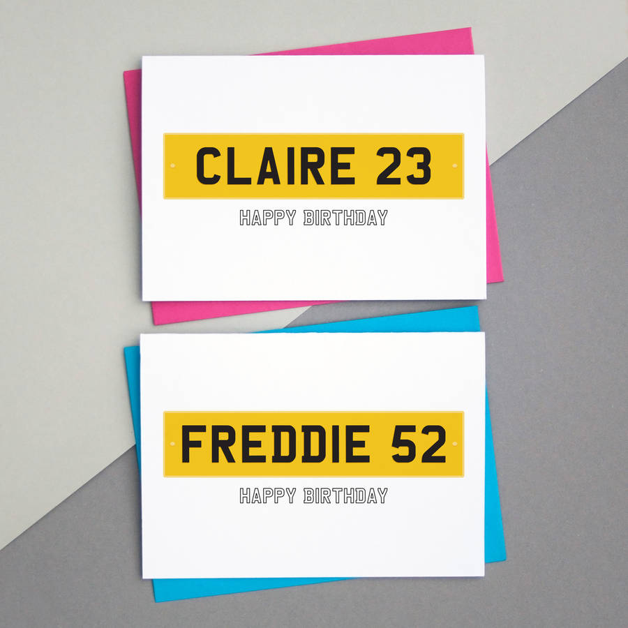 Personalised Car Number Plate Birthday Card, 1 of 3