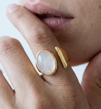 Enso Moonstone Wraparound Ring, 2 of 7