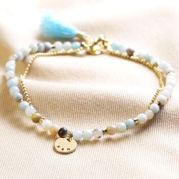 Personalised Semi Precious Stone Bead And Chain Anklet, 9 of 11