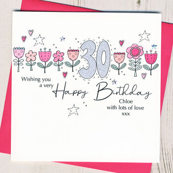 Personalised 21st Birthday Floral Card, 2 of 2