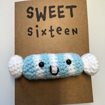 Sweet Sixteen Crochet 16th Birthday Card Handmade, 11 of 12