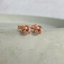 Rose Gold Wedding Earrings, Tie The Knot, Maid Of Honour, thumbnail 3 of 5