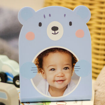 Personalised Blue Bear Photo Frame Baby Gift, 2 of 2