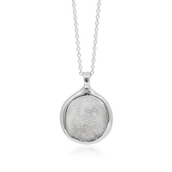 Fingerprint Necklace In Sterling Silver, 7 of 9