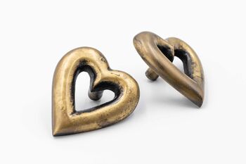 Solid Brass Heart Drawer Cabinet Knob, 5 of 9