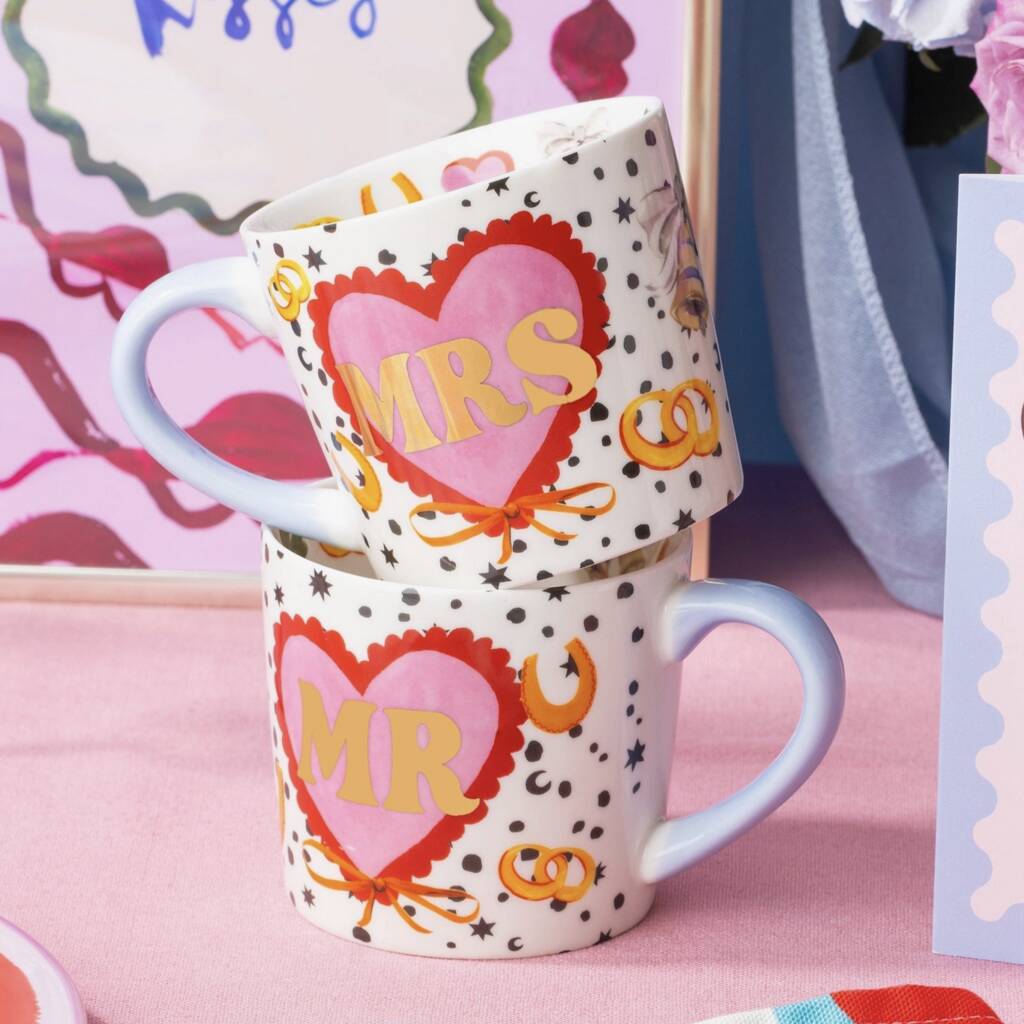 Couples Gold Foil Heart Mugs, 1 of 5