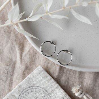 Sterling Silver Large Open Circle Studs, 4 of 6