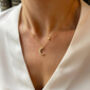 Moon Star Necklace Cz Rose Or Gold Plated 925 Silver, thumbnail 2 of 10