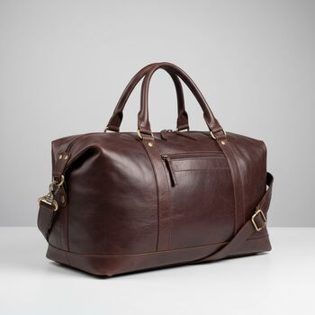 Tan Leather Holdall, Flight Bag, Gym Bag, 6 of 6