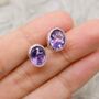 Purple Amethyst Sterling Silver Studs, thumbnail 4 of 12