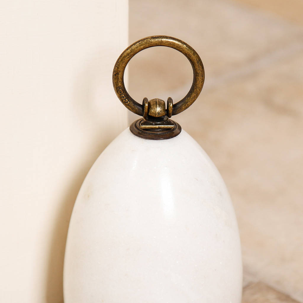 personalised natural white marble door stop by dibor