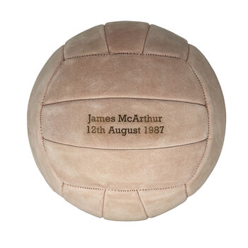 Personalised Engraved Hand Sewn Suede Leather Football Ball Size Five, 9 of 12