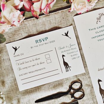 Safari Animals Wedding Stationery, 4 of 8