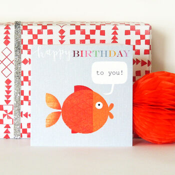 Happy Birthday Goldfish Greetings Card, 5 of 6