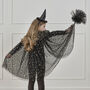 Black And Gold Star Halloween Witch Costume Cape, thumbnail 1 of 2