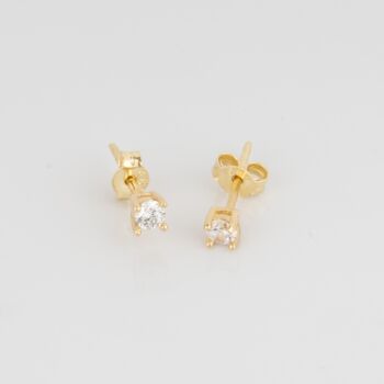 Fine 3mm Stud Earrings 14ct Solid Gold, 4 of 4