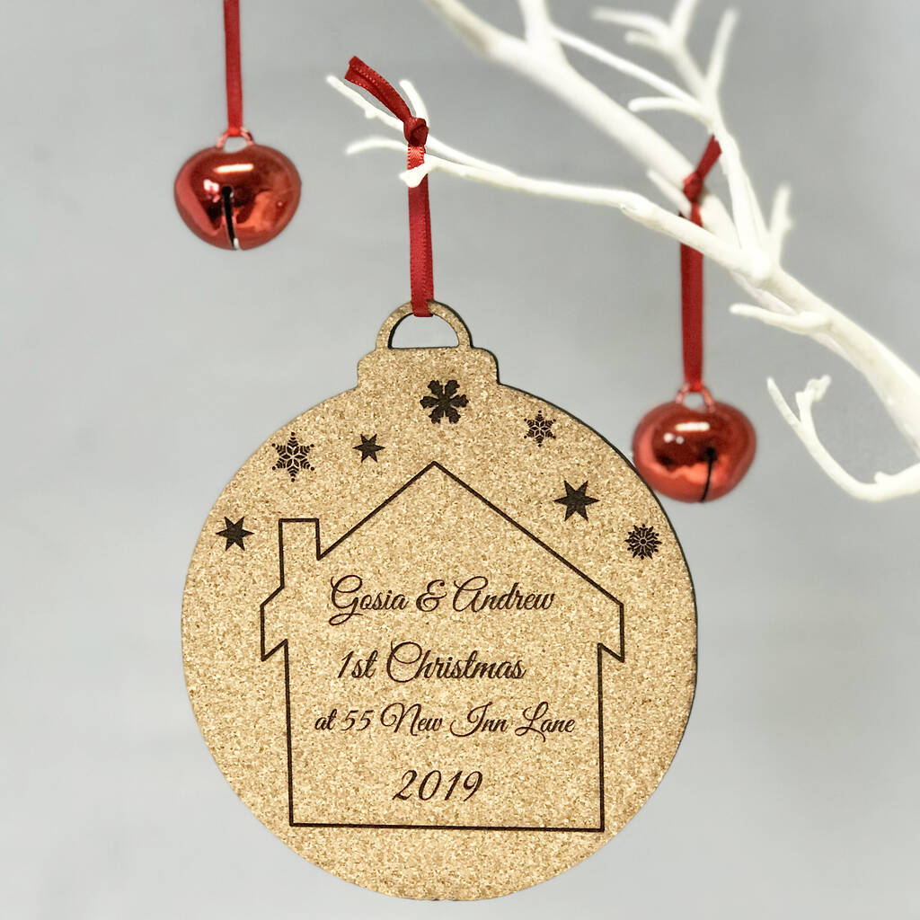personalised new home christmas bauble by hickory dickory designs