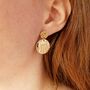 Gold Plated Egyptian Coin Statement Earrings, thumbnail 2 of 3
