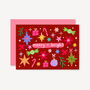 Burgundy Christmas Card, Merry And Bright, thumbnail 2 of 2