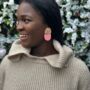 The Franchesca Statement Earring In Pink White And Gold, thumbnail 2 of 3