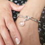 Silver Rose Quartz October Birthstone Bracelet, thumbnail 2 of 4