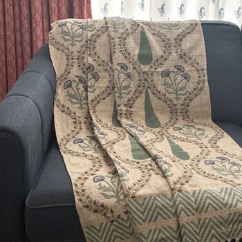 Block Printed Colourful Cotton Sofa Throw, 2 of 11