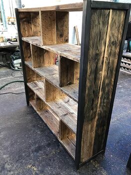 Industrial Reclaimed Bookcase Shelf Unit 521, 3 of 7