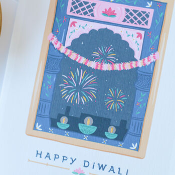 Three Hand Finished Sparkly Diwali Cards, 7 of 10