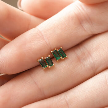 Stone Stud Earrings In Gold Plating, 5 of 12