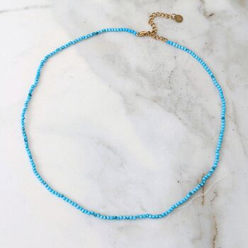 Turquoise Skinny Gemstone Bead Necklace, 3 of 7