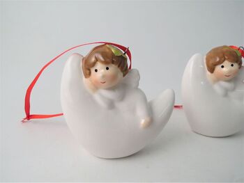 Personalised Angel And Moon Ceramic Decoration, 2 of 7