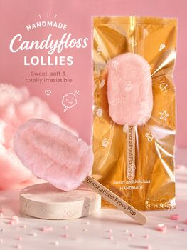 Personalised Candy Floss Lollies Pink, Blue, 2 of 8
