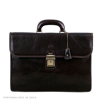 Personalised Men's Classic Leather Briefcase 'Paolo2', 3 of 12