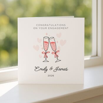 Personalised Simple Celebration Engagement Card For Couple Or Friends, 2 of 7