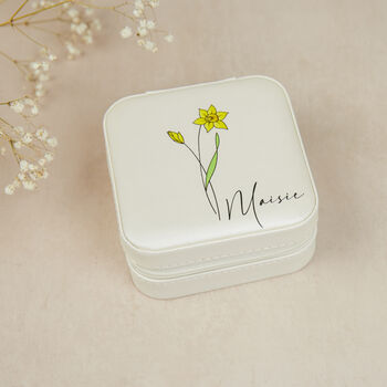 Personalised Jewellery Box With Birth Flower, 3 of 6