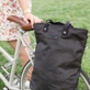 Stylish Black Bike Bag With Copper Metal Detailing, thumbnail 1 of 2