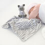 Personalised White Baby Gown And Zebra Comforter Set, thumbnail 3 of 11