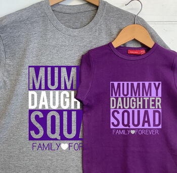 Personalised Mummy And Daughter Squad T Shirt Set, 2 of 6