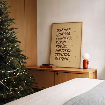 Reindeer Drinks Christmas Print, 4 of 9