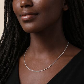 Sterling Silver Light Box Chain Necklace – 16in To 20in, 3 of 10