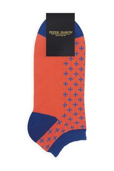 Crosslet Orange And Cube Blue Men's Trainer Socks Bundle, 3 of 7