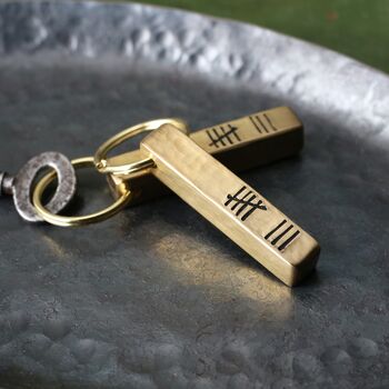 Bronze Bar Keyring For 8th Anniversary, 6 of 12