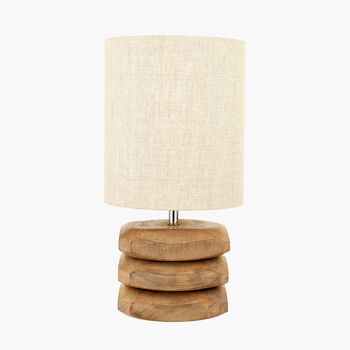 Natural Mango Wood Three Pebble Table Lamp, 4 of 9