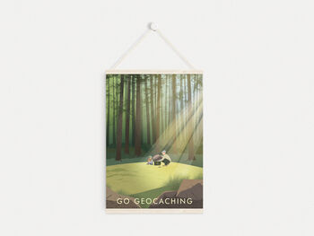 Go Geocaching Travel Poster Art Print, 6 of 8