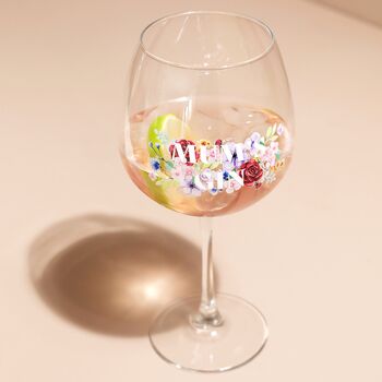 Personalised Floral Balloon Gin Glass, 2 of 4