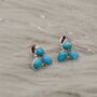 Turquoise Silver Stud Earrings Set: December Birthstone, thumbnail 2 of 4