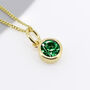 Personalised Gold Plated Sterling Silver May Emerald Birthstone Necklace, thumbnail 3 of 11