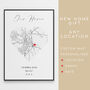 New Home Gift Personalised Housewarming Map Print, thumbnail 1 of 4