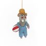 Handmade Felt Holiday Hippo Hanging Summer Decoration, thumbnail 3 of 3