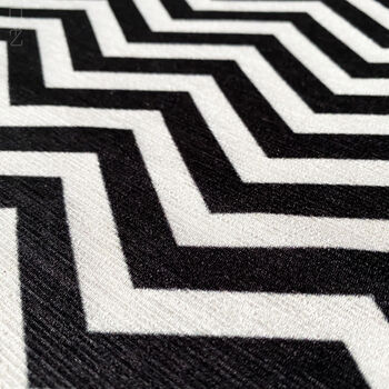 Black And White Soft Cushion Cover With Zig Zag Pattern, 6 of 7